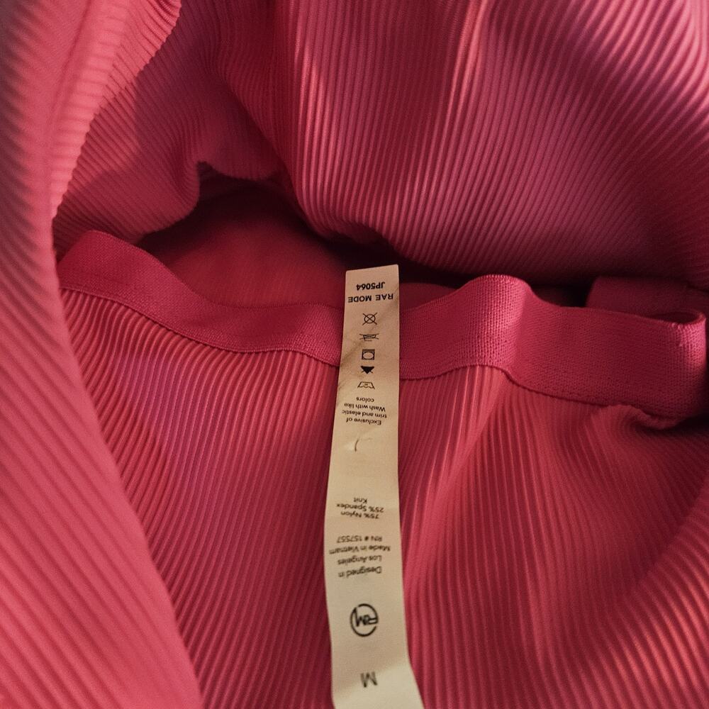 Rae Mode Ribbed Pink Tight Fit Jumpsuit Size Medium W/ Built In Bra - Picture 6 of 6